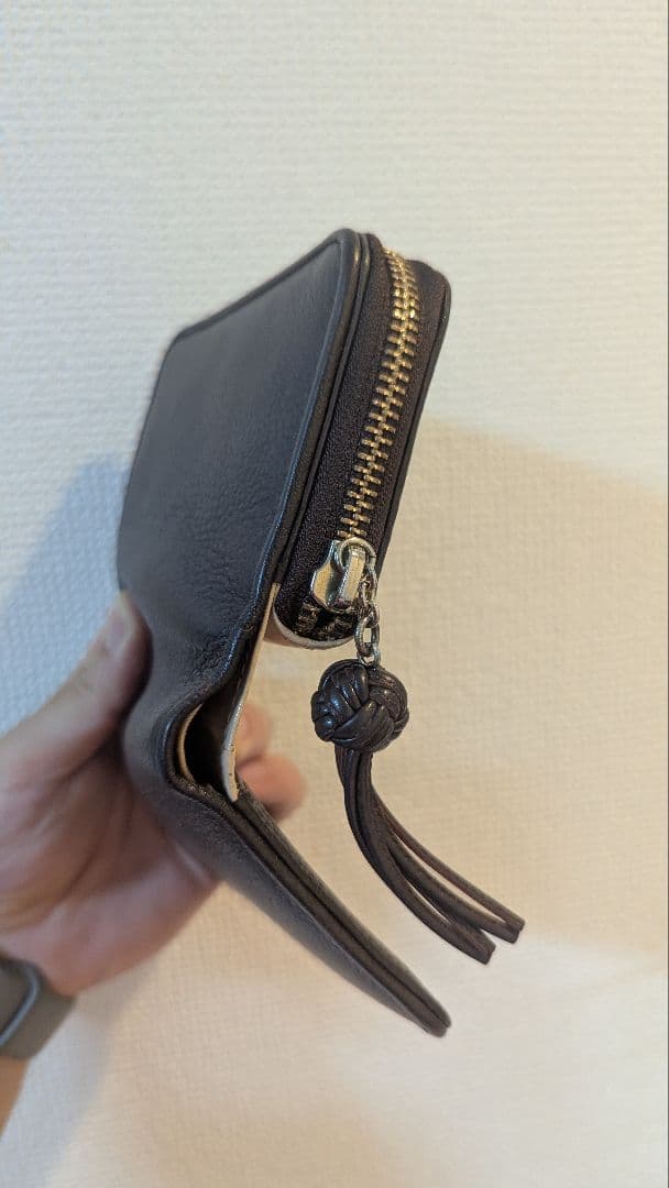 【値下げ】土屋鞄 ガゼットコード ファスナー二つ折り財布 ブラック 値下げ】土屋鞄 ガゼットコード ファスナー二つ折り財布 ブラック