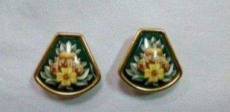 〜10 26まで 価格 ヴィンテージ エマイユ七宝焼扇型イヤリング エルメスHERMES FORTGASGNV_COM_BR