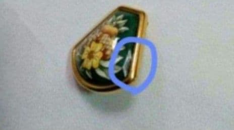 エマイユ七宝焼扇型イヤリング