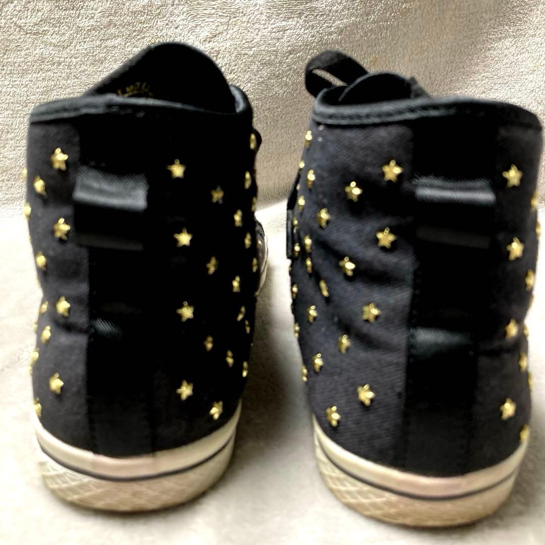 adidas ゴールドスタースタッズ付き ブラックハイスニーカー　24.5センチ