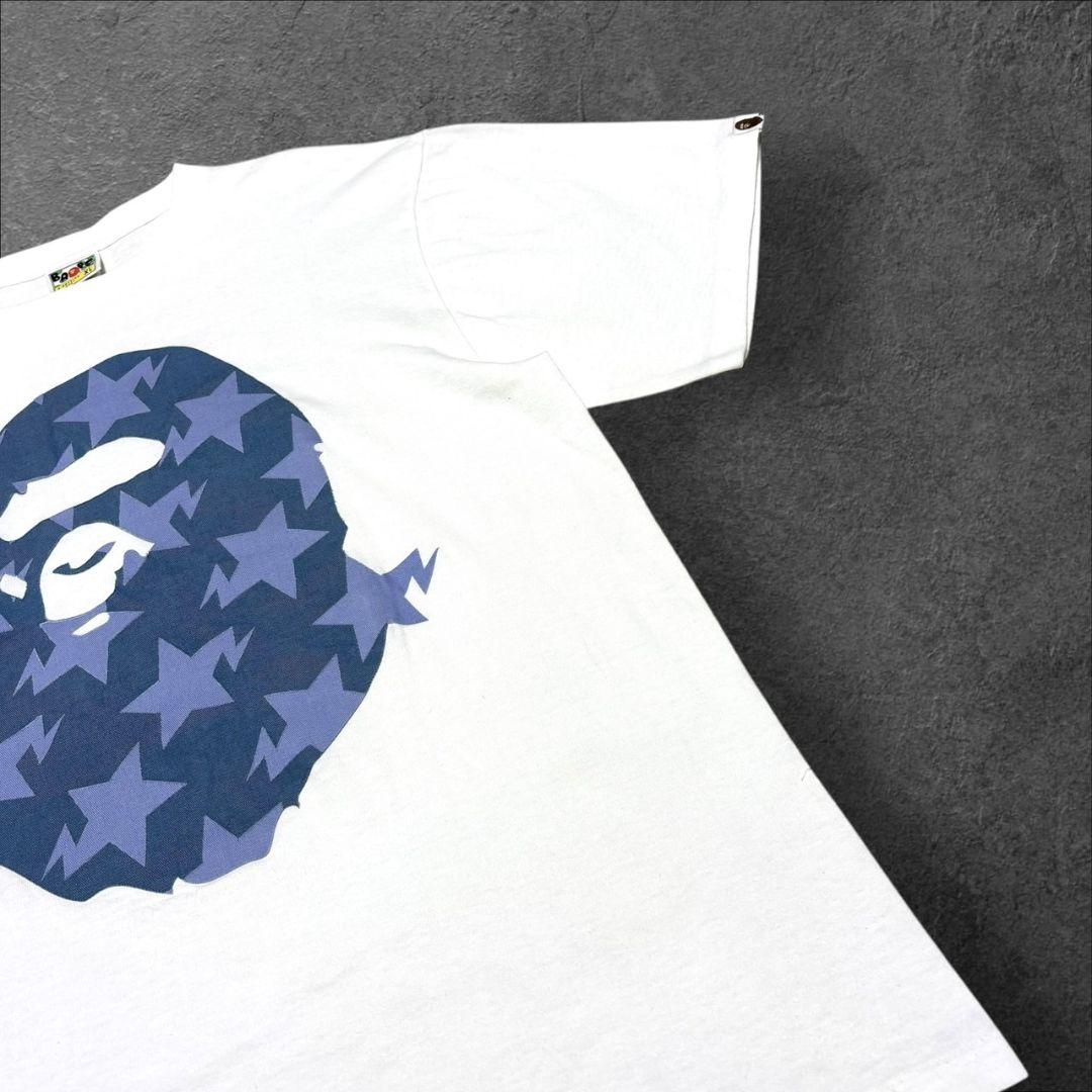 サイズXL デニム スター パターン ビッグ エイプ ヘッド Tシャツ サイズXL デニム スター パターン ビッグ エイプ ヘッド Tシャツ