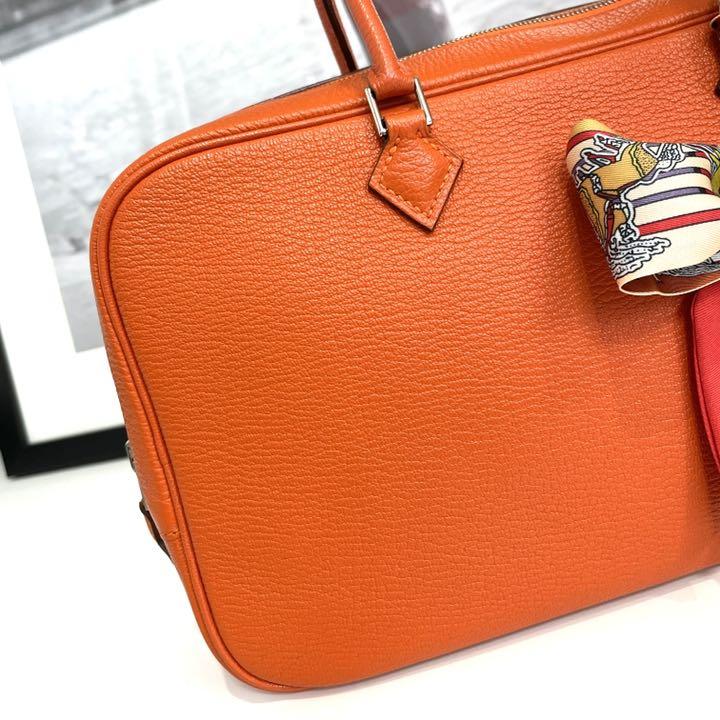 美品 HERMES エルメス プリュムエラン28 ヴォーエプソン オレンジ 美品 HERMES エルメス プリュムエラン28 ヴォーエプソン オレンジ