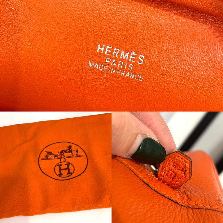 美品 HERMES エルメス プリュムエラン28 ヴォーエプソン オレンジ 美品 HERMES エルメス プリュムエラン28 ヴォーエプソン オレンジ
