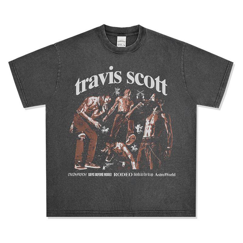トラビス・スコット ヴィンテージ加工 Tシャツ ラッパー L