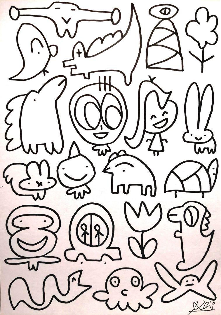 手描きイラスト・原画1点物・リクエスト・バリアス7 ボストンテリア サターンの手描きイラスト原画