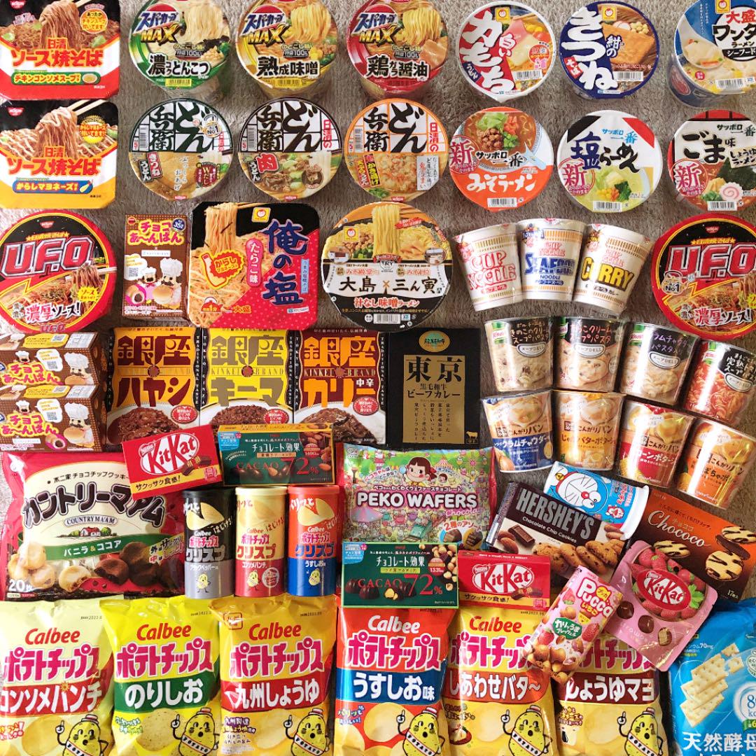 カップ麺詰め合わせ☆お菓子詰め合わせ♡140サイズ お得•ू