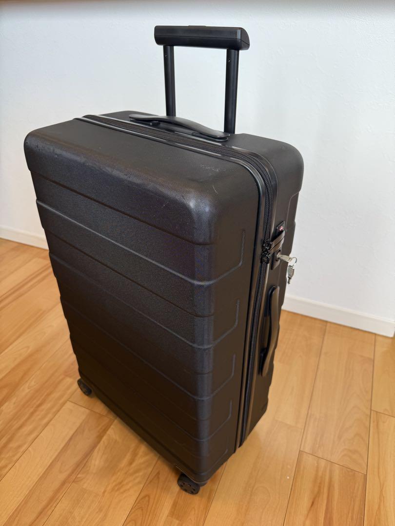 【美品.廃盤】無印良品 大型87L キャリーケース＆ケース用ベルトセット 無印良品 キャリーケース G7AA064 大型 87L 黒 バーを自由に調節