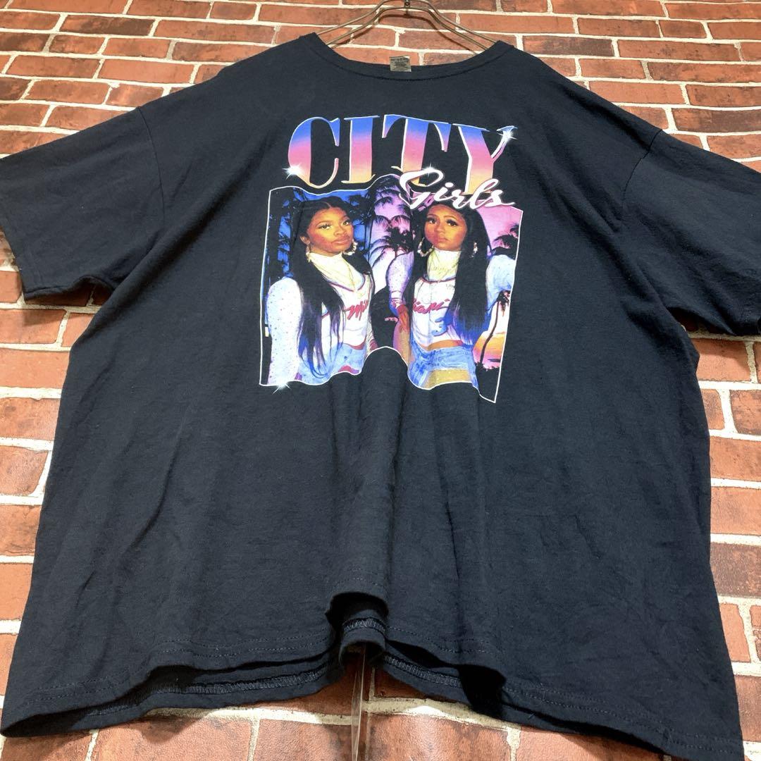 割引 レア】CITY GIRLS☆HIP HOPディオ☆ビッグサイズ☆ラップtシャツ トップス
