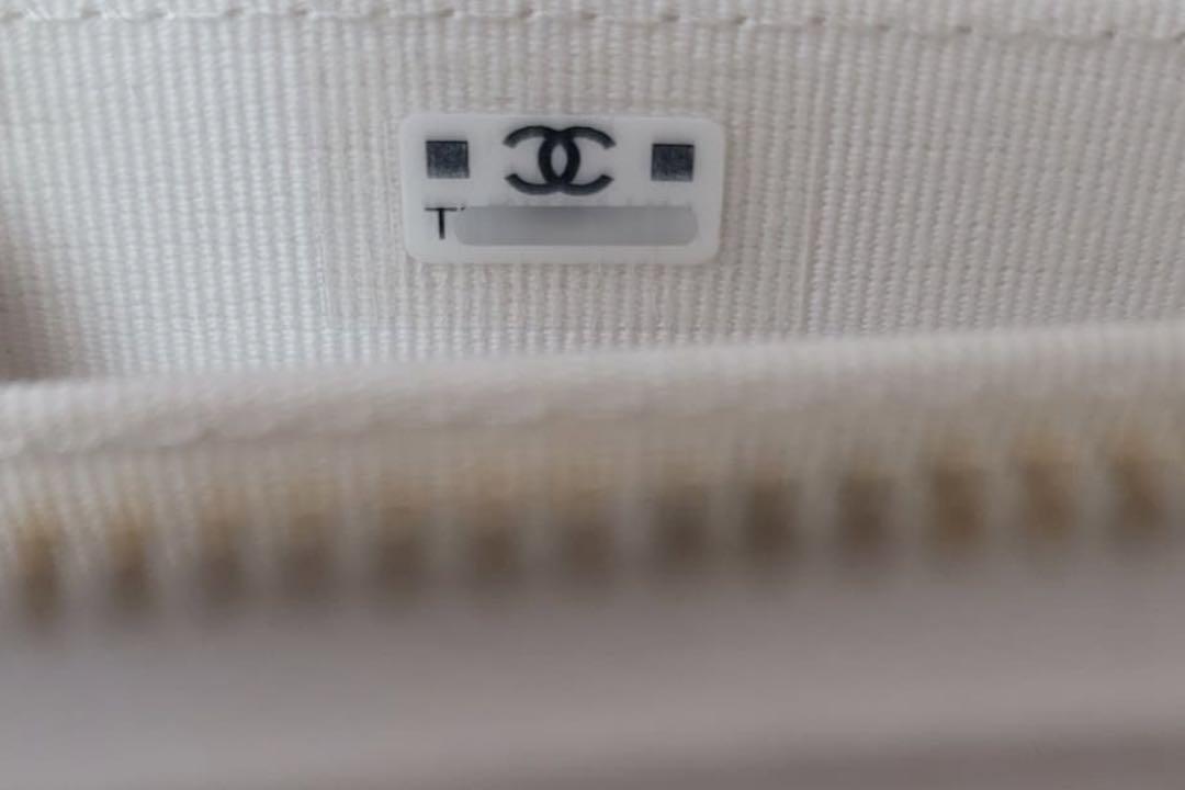 セール 国内 CHANEL シャネル ホワイトツイード リボン チェーンミニバッグ バッグ