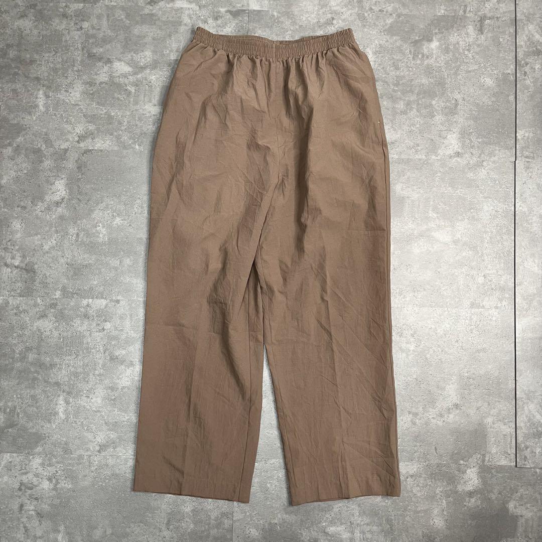 Unisex wide tapered easy pants brown