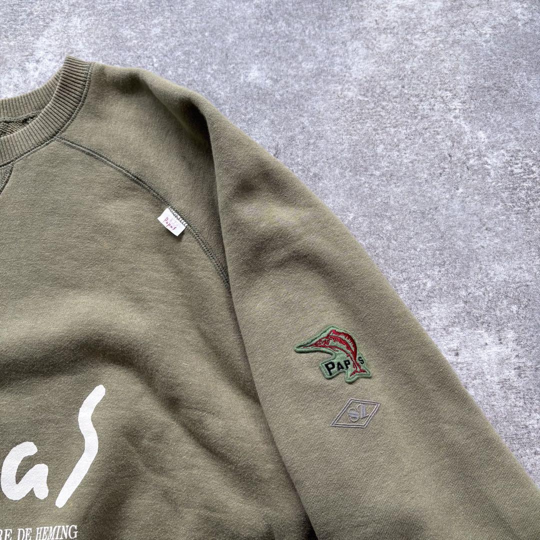【Papas】 パパス 両V スウェットトレーナー 両面プリント 刺繍 90s