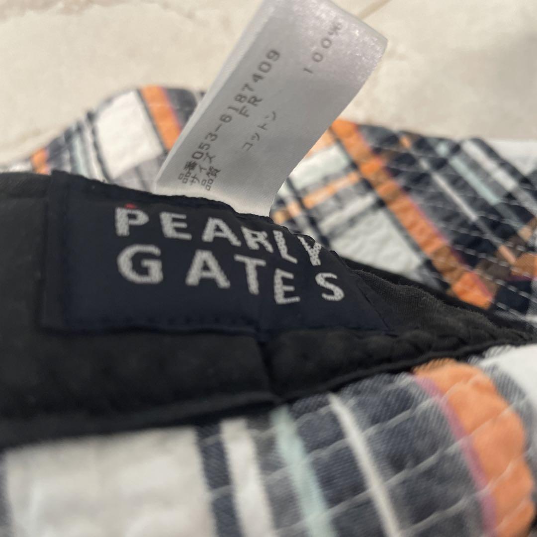 PEARLY GATES■共用 ロゴ チェック ストリング バケットハット PEARLY GATES チェック柄 バケットハット - メルカリ