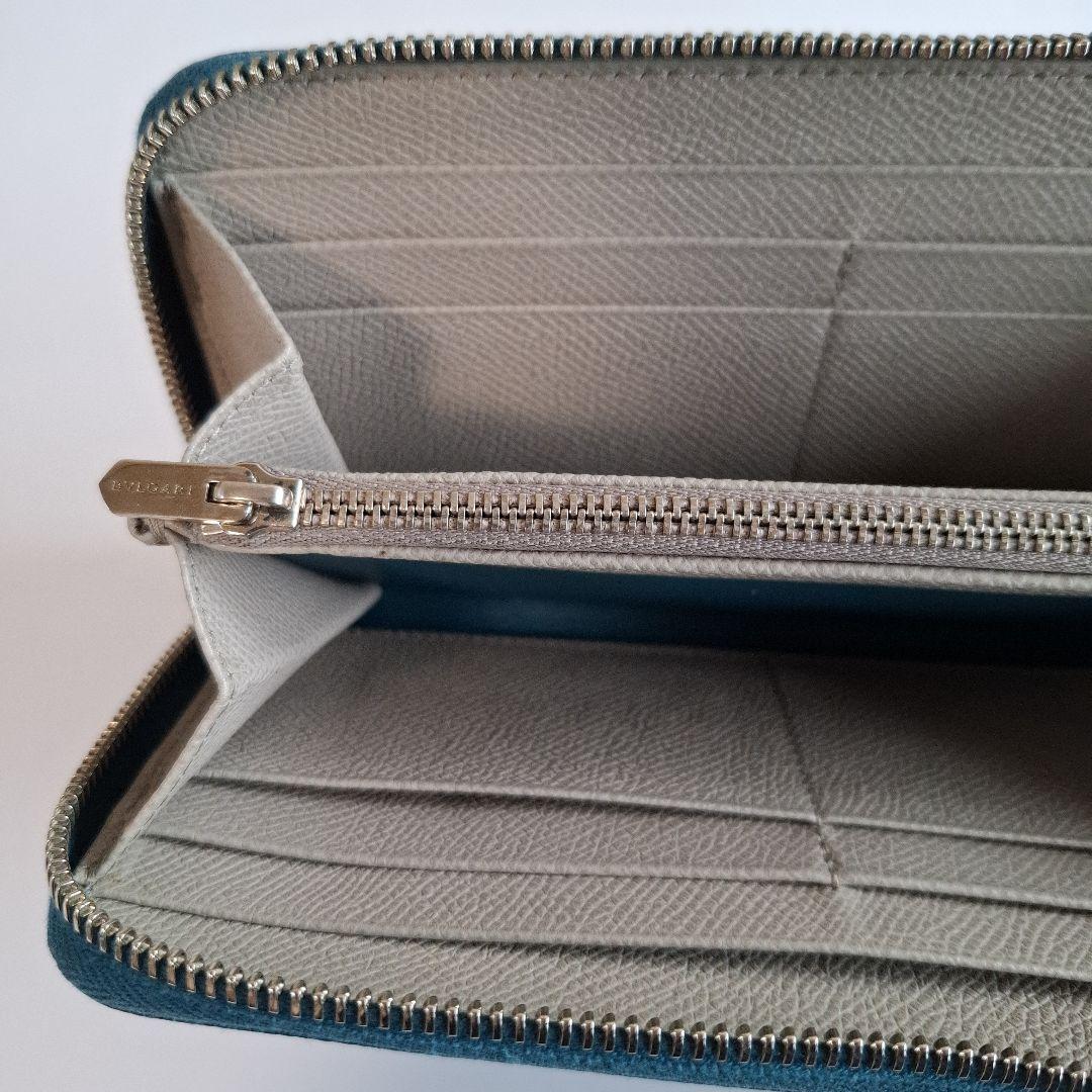 BVLGARI ラウンドファスナー ターコイズカラー ICチップ RFID