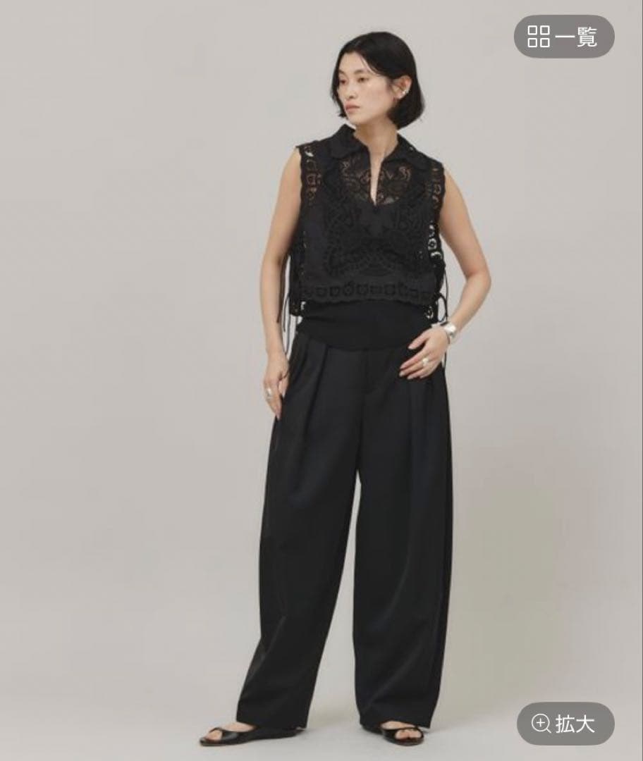 Curensology/エンブロイダリーブラウス/ブラック