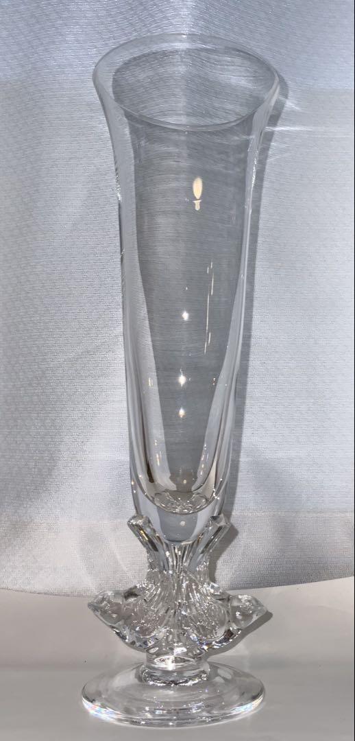 新品　年代物　東洋佐々木ガラス　小鳥のクリスタルグラス　高さ27.5㎝