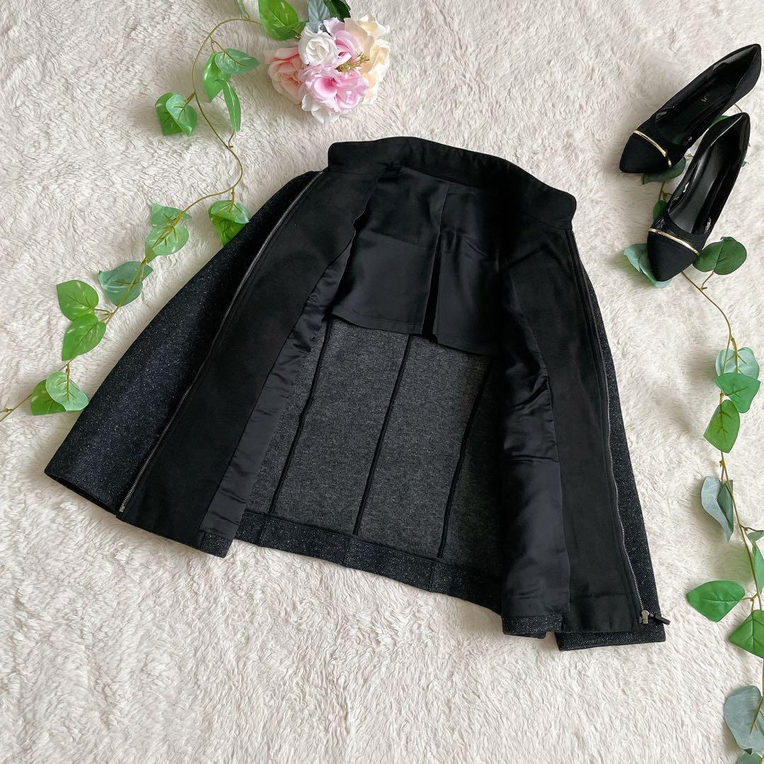 極美品☆高品質 レリアン ジッパージャケット シルクブレンド L チャコール