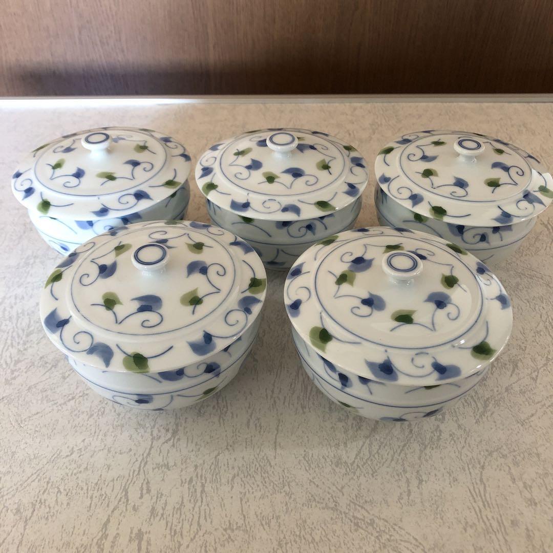 有田焼   重山作   蓋付き 湯呑み   5客セット