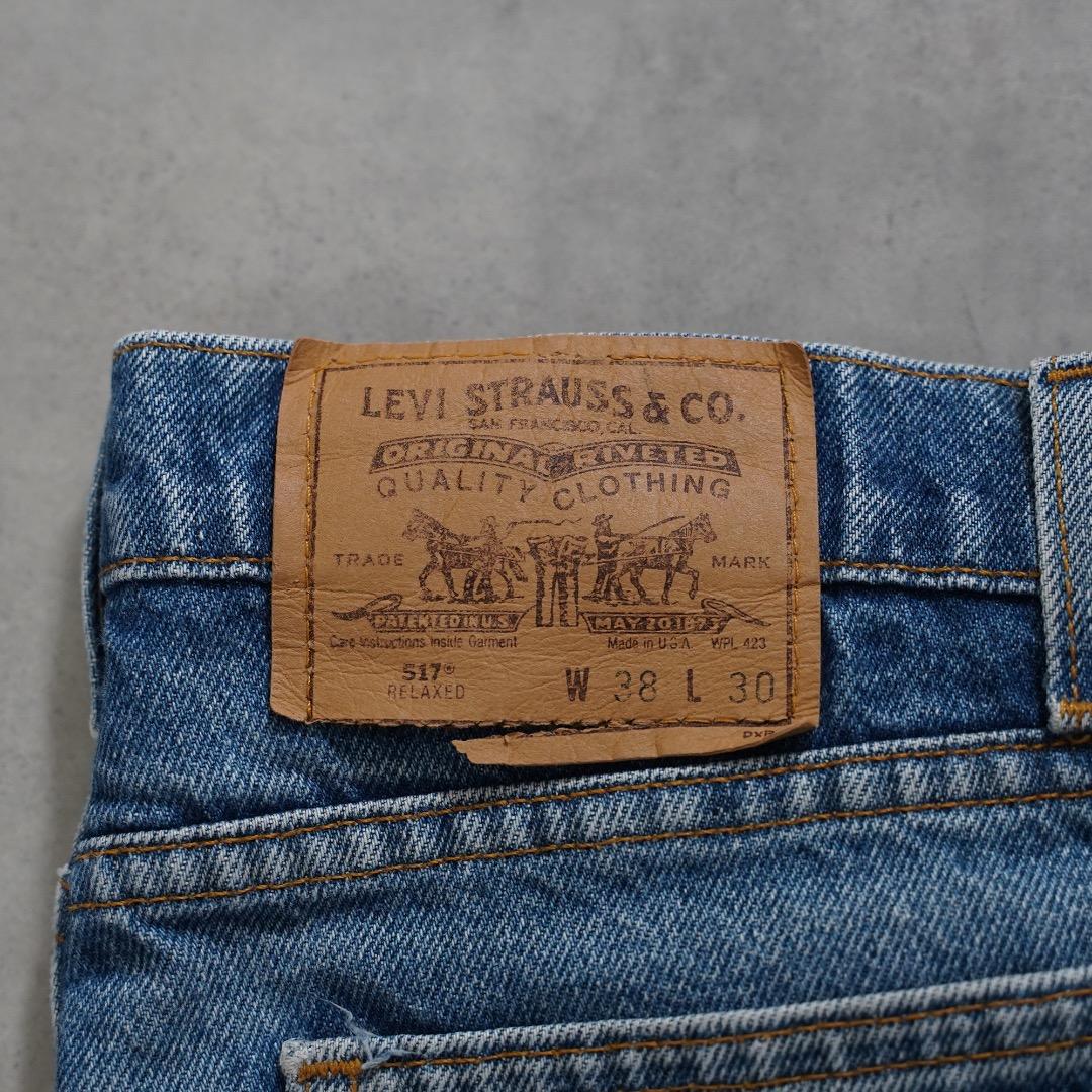 リーバイス517 W38 フレアボトム ブーツ 青 90s USA製 16966