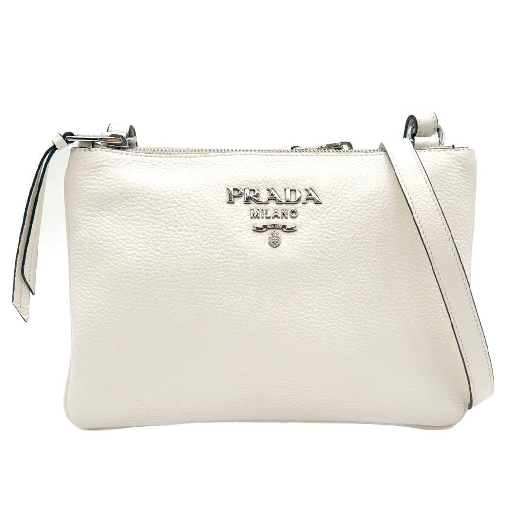 PRADA プラダ　ショルダーバッグ　ヴィッテロフェニックス　ホワイト　レザー