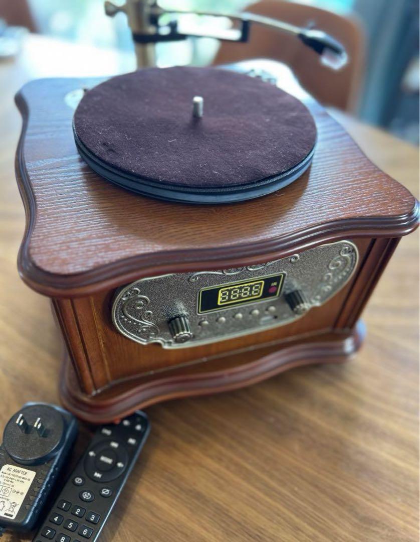 HOFEINZ 天然木材 蓄音機 純銅ホーン 工芸品 レコードBluetooth