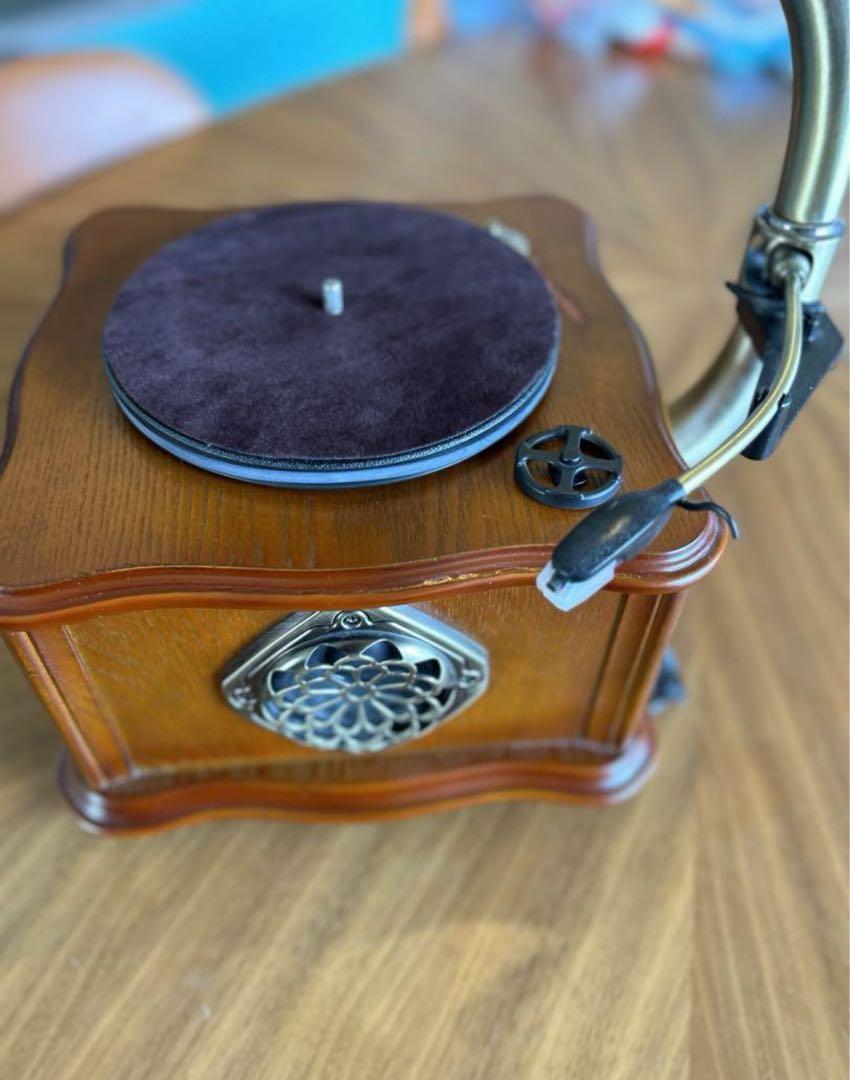 HOFEINZ 天然木材 蓄音機 純銅ホーン 工芸品 レコードBluetooth