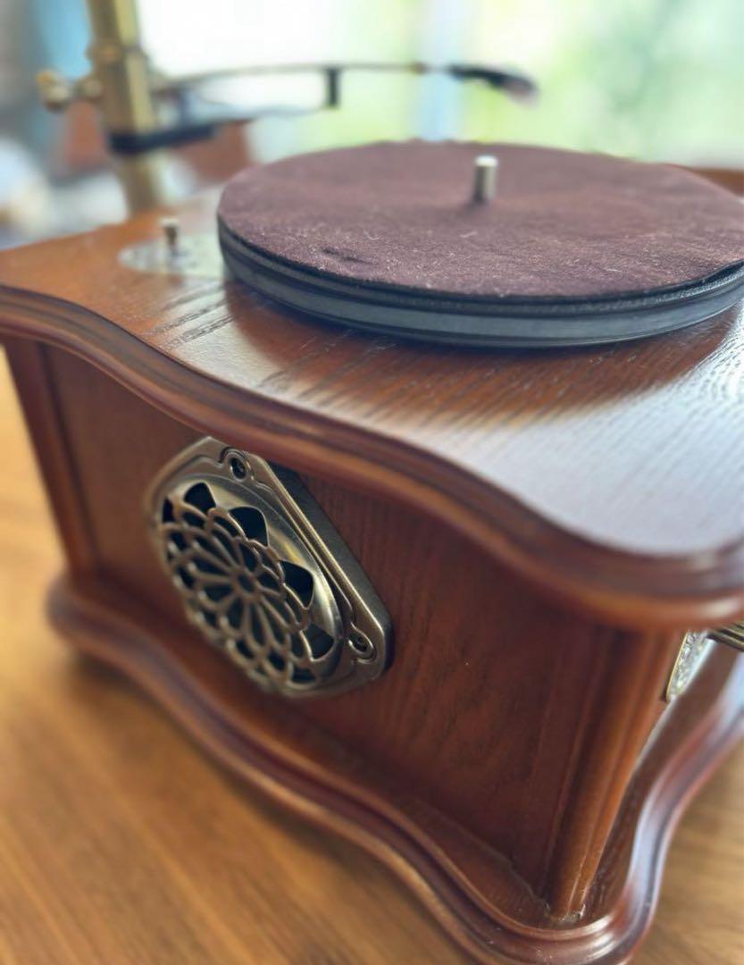 HOFEINZ 天然木材 蓄音機 純銅ホーン 工芸品 レコードBluetooth