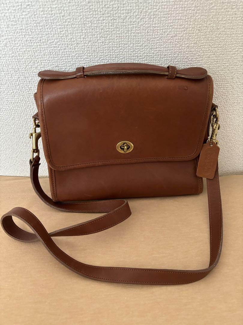 USA製 COACH オールド コーチ レザー ハンドバッグ 焦げ茶☆9071