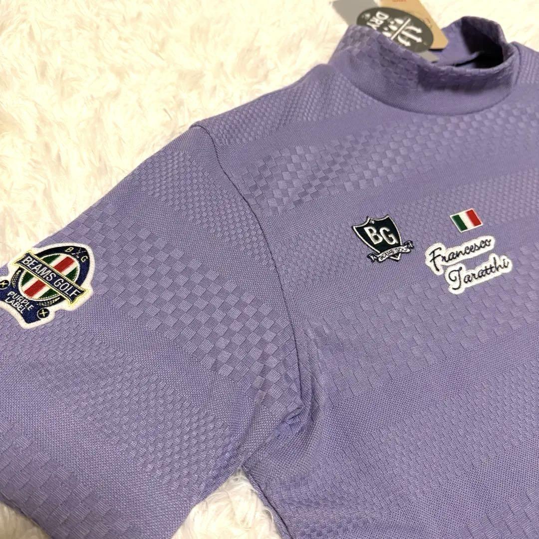 ビームスゴルフ モックネック ゴルフ ドライ エコペット シャツ 刺繍 ワッペン