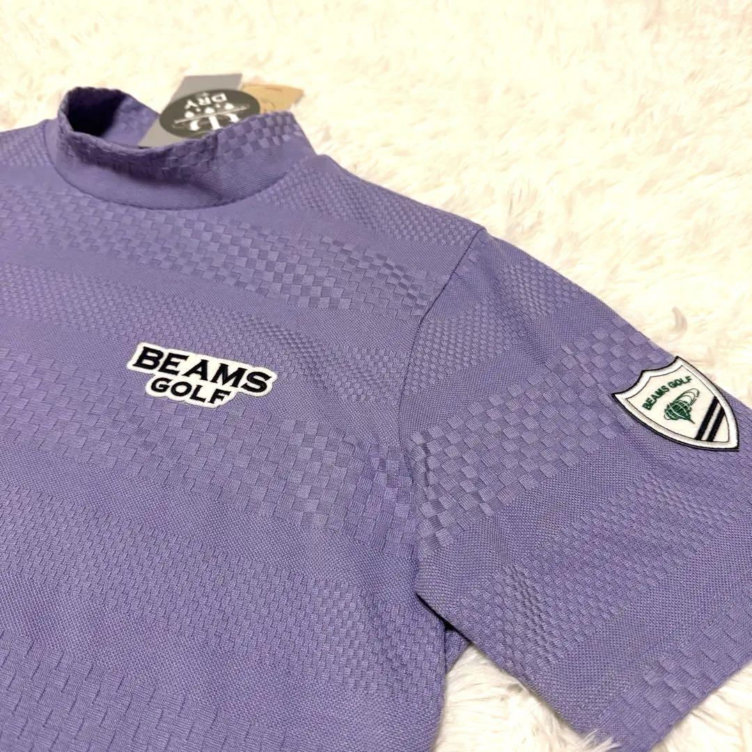 ビームスゴルフ モックネック ゴルフ ドライ エコペット シャツ 刺繍 ワッペン