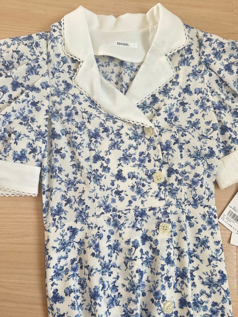 マルチプリントパフスリーブワンピースS