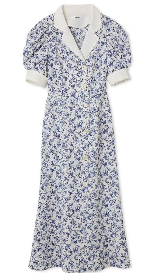 スナイデル マルチプリントパフスリーブワンピースS