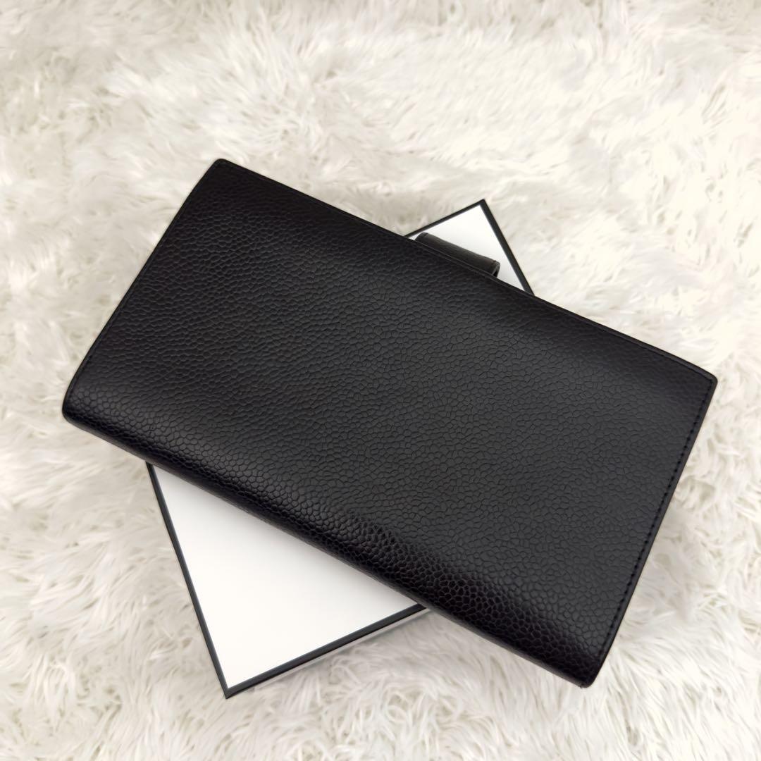 美品⭐️CHANEL シャネル キャビアスキン がま口 ブラック 財布