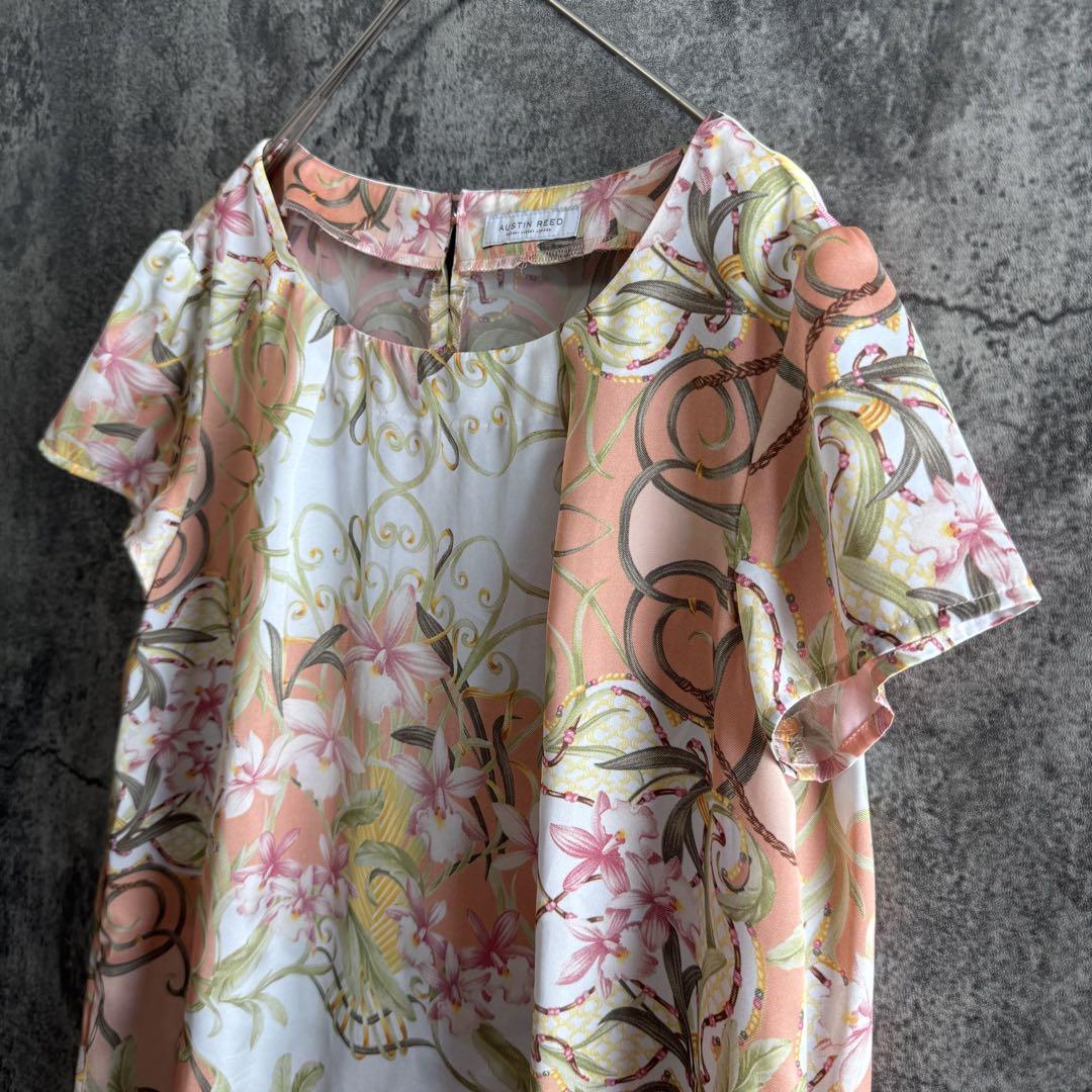 z278【オースチンリード】花柄半袖チュニック 上品