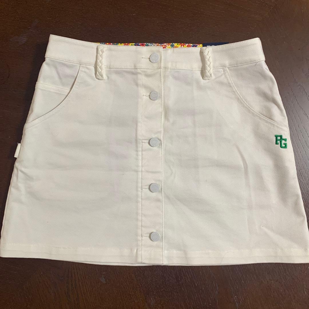 PEARLY GATES ホワイト ボタン付きスカート サイズ2 PG30