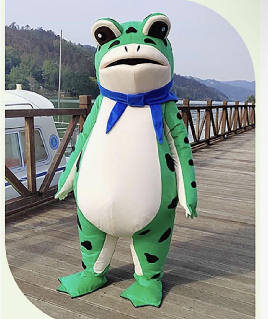 敬礼カエル着ぐるみ 緑