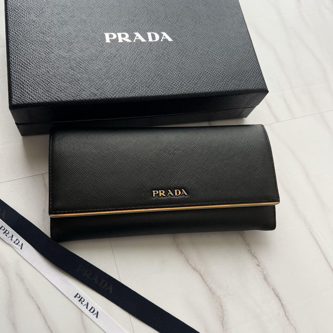 93 美品 PRADA プラダ 2つ折り 長財布