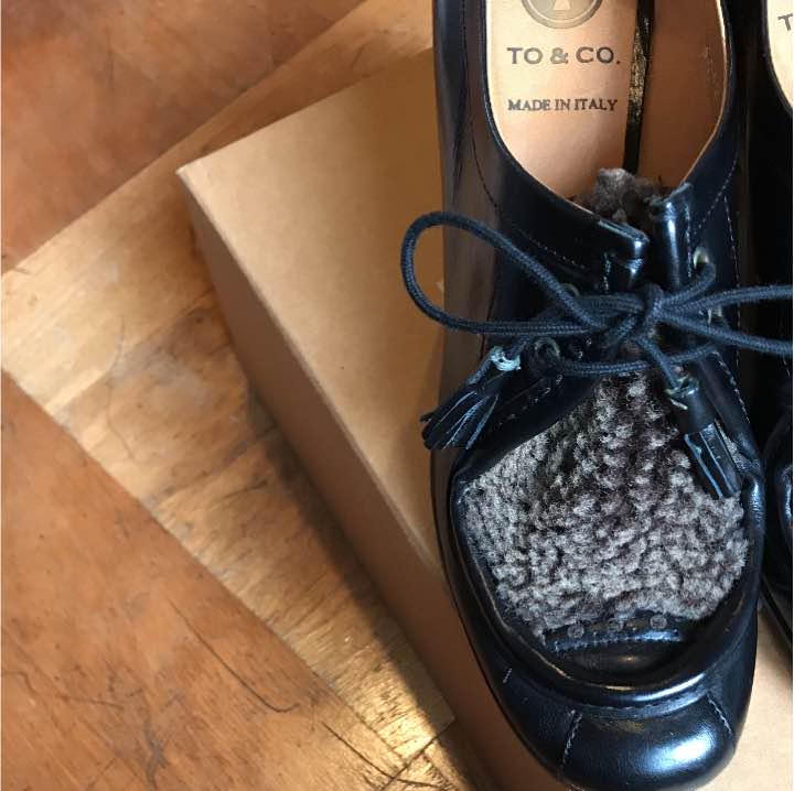 TO&CO ムートン付きチャンキーヒール made in italy TO&CO ムートン付きチャンキーヒール made in italy