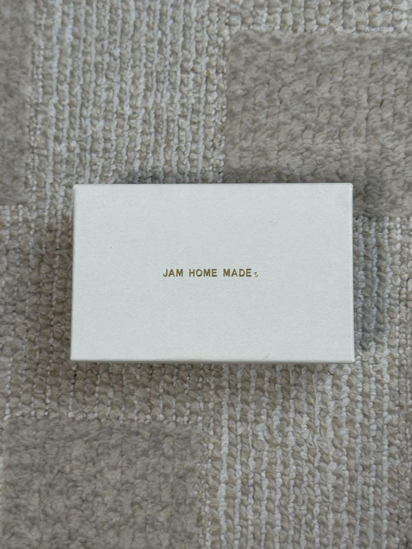 中古・美品 JAM HOME MADE ブラックレザー三つ折りコンパクト