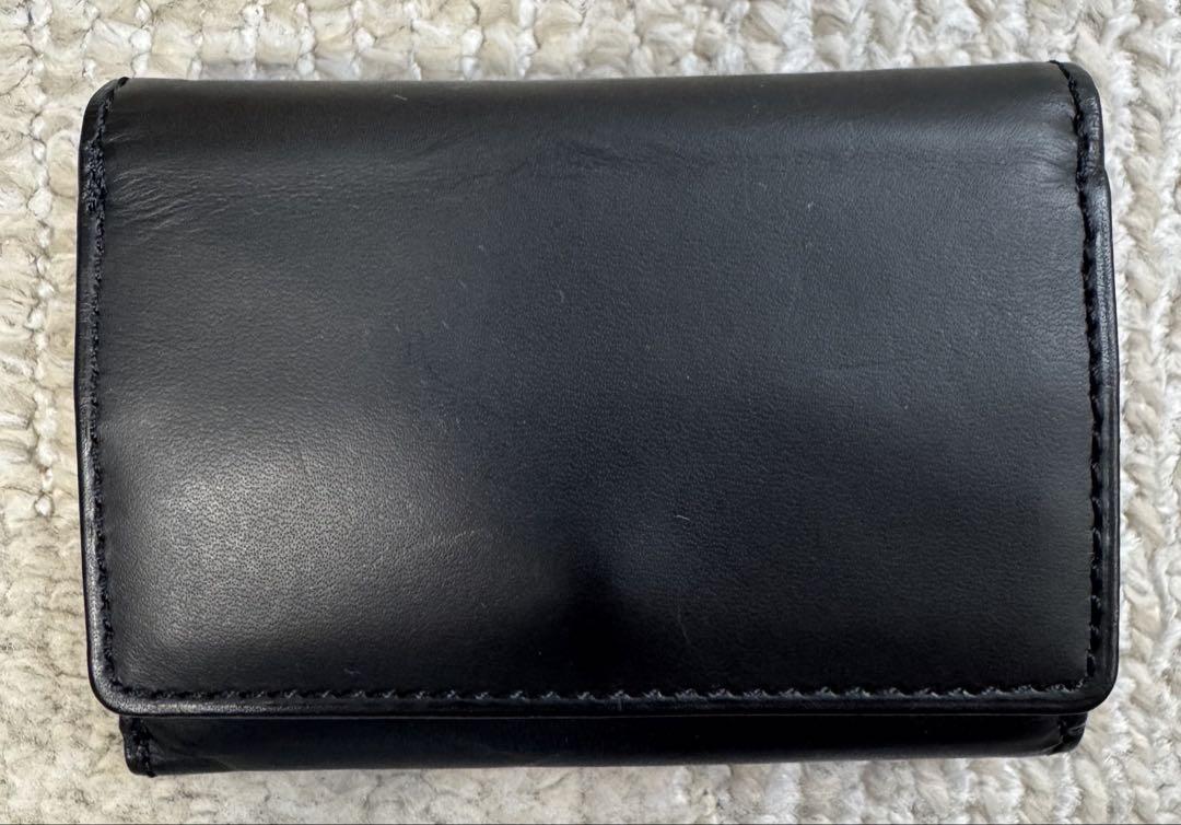 【中古美品】JAM HOME MADE カウレザー三つ折り財布 中古・美品 JAM HOME MADE ブラックレザー三つ折りコンパクト