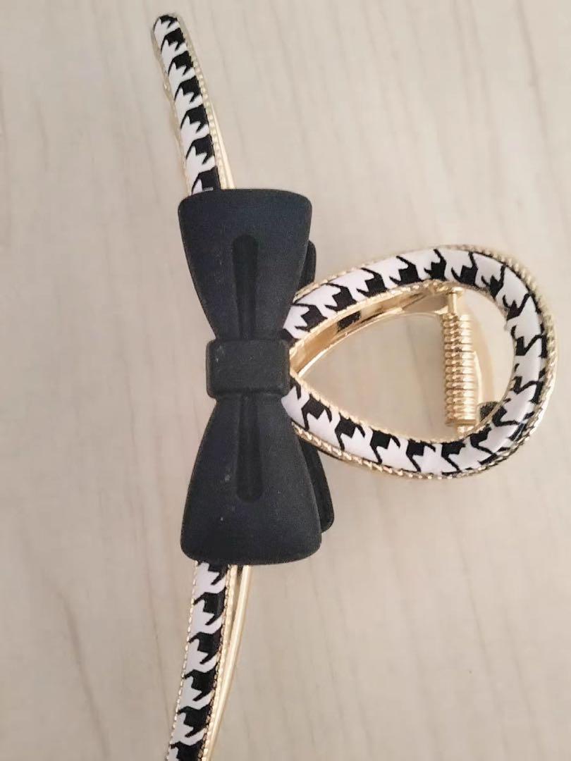 ハウンドトゥース柄リボンペットアクセサリー