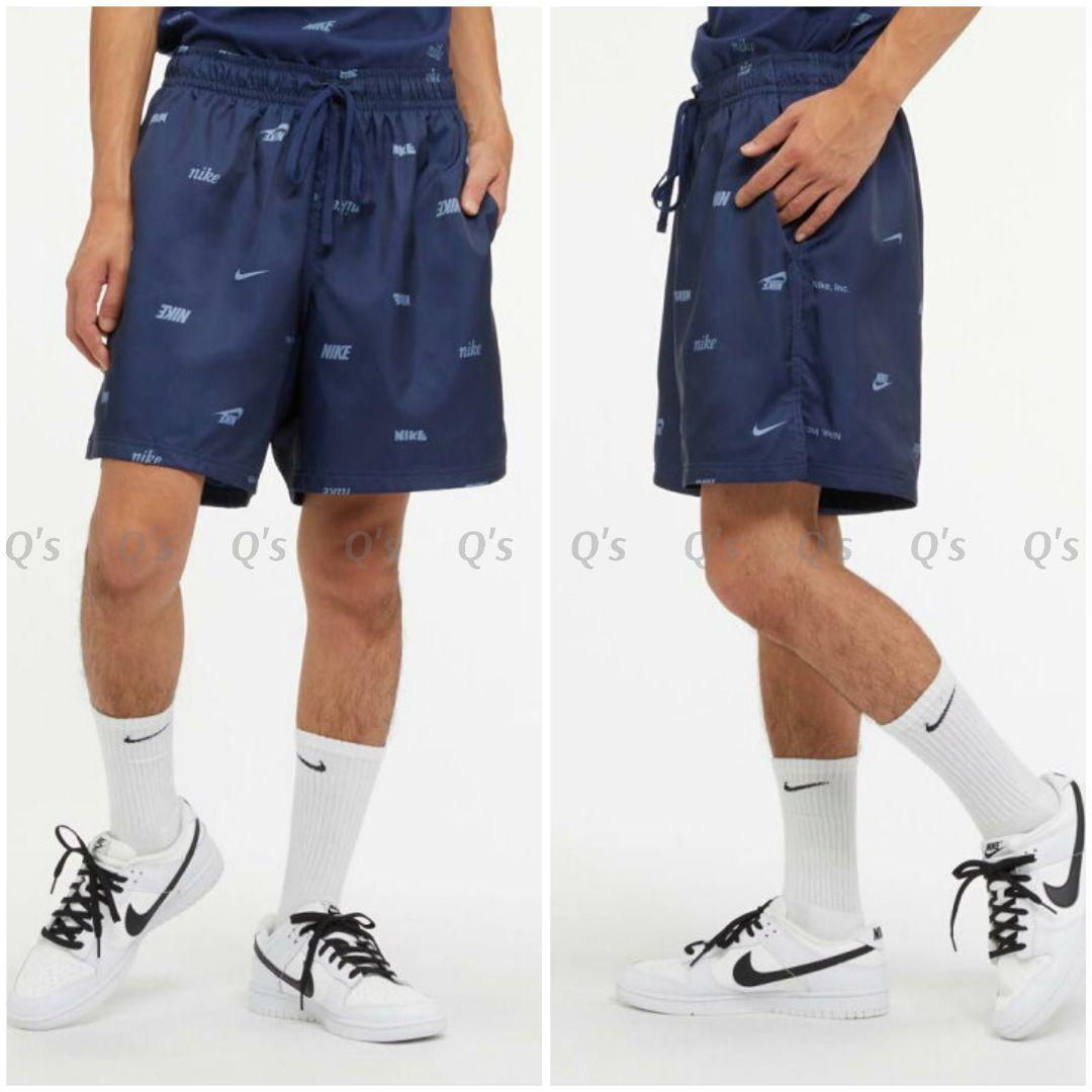 ナイキ AP ショートパンツ 水陸両用 ショーツ 総柄 ネイビー 新品 L