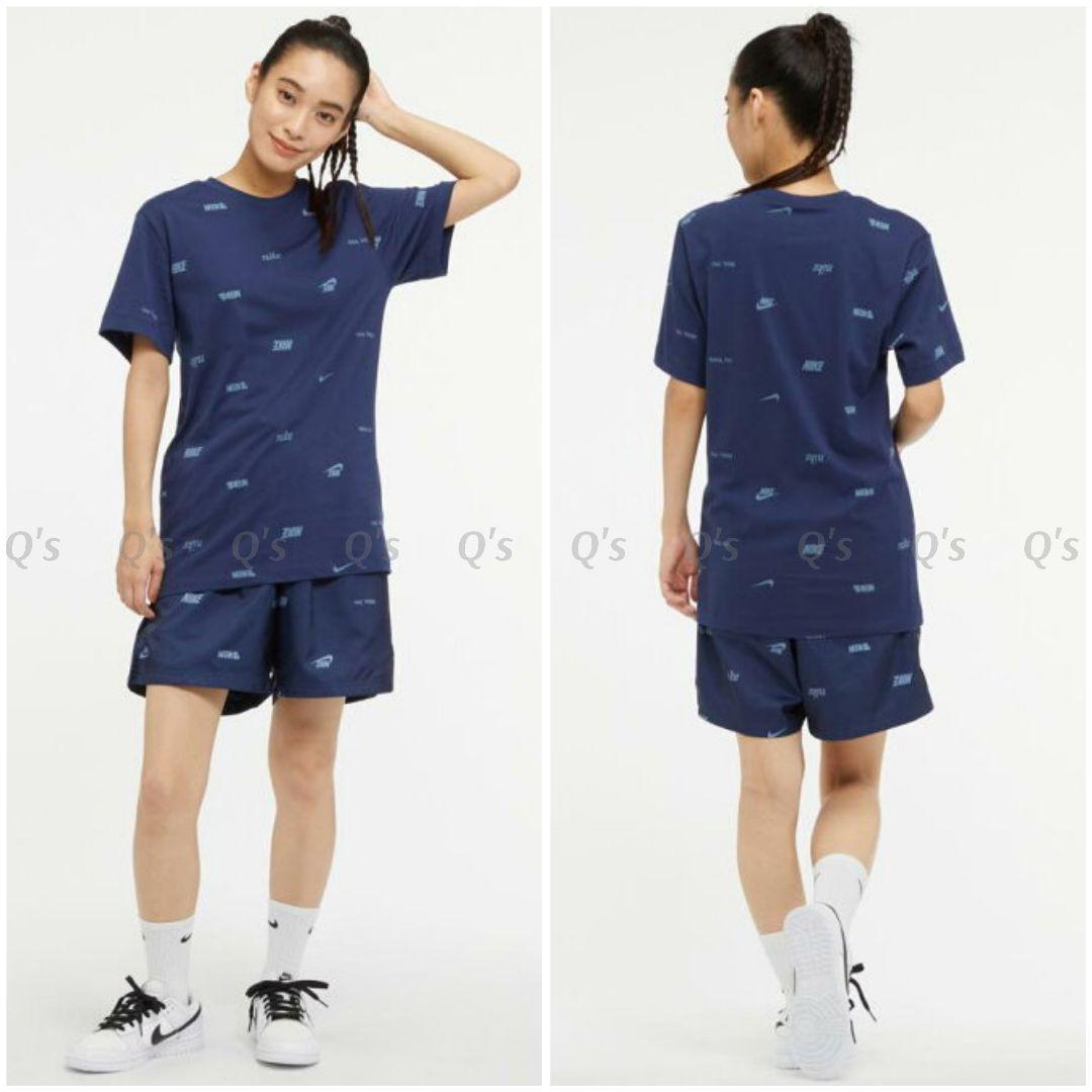 ナイキ AP ショートパンツ 水陸両用 ショーツ 総柄 ネイビー 新品 L