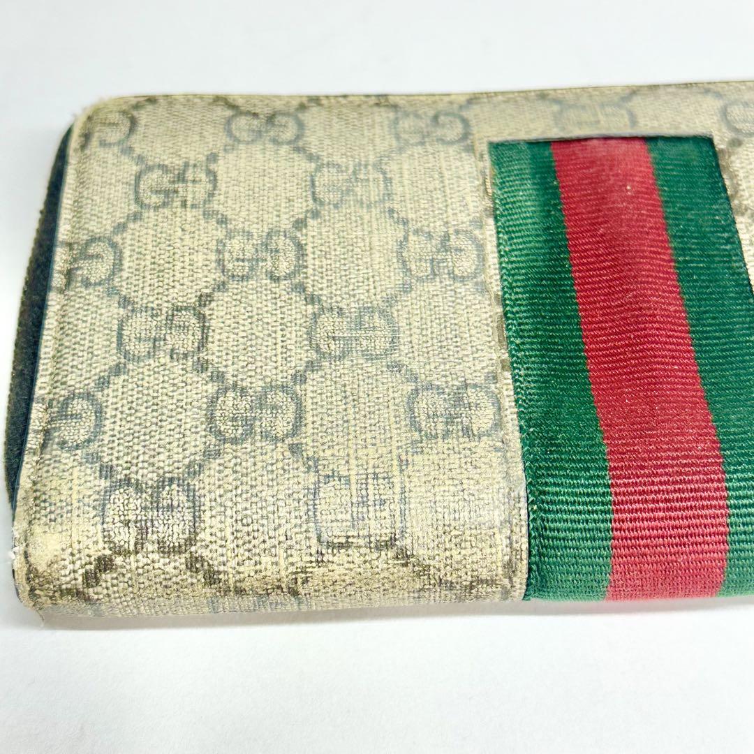GUCCI ラウンドジップ　蜂　ビー　シェリーライン　GG柄 GUCCI グッチ ビー 蜂 ラウンドジップ 長財布 GG シェリーライン