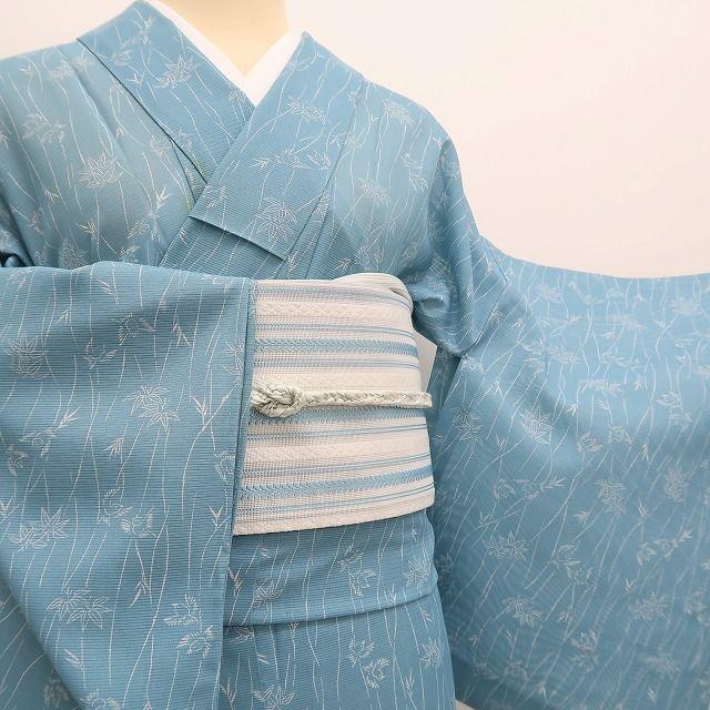 m1253＊洗える夏着物 紗 誂えポリエステル 小紋 m1813＊洗える夏着物 絽 雀 笹 Sサイズ 誂えポリエステル 小紋