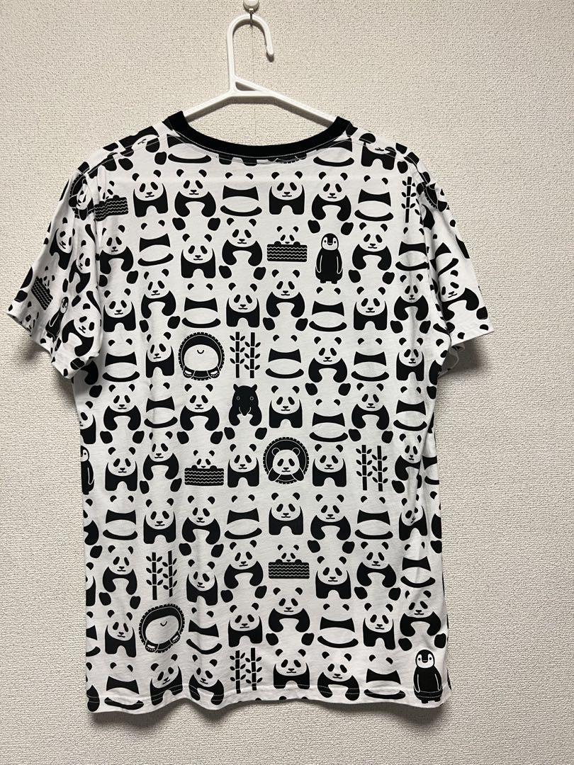 アドベンチャーワールドパンダ柄 Tシャツ Lサイズ ホワイト