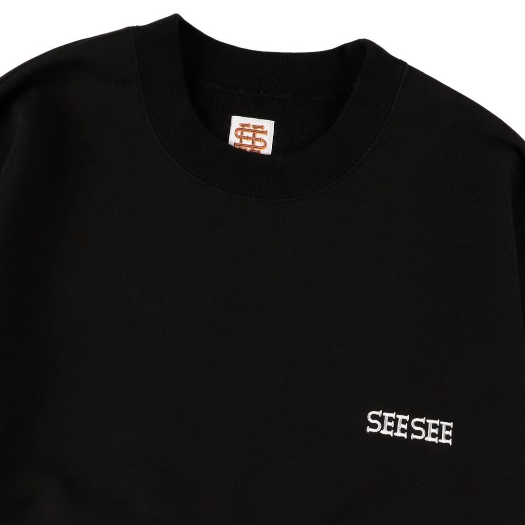 （新作2024）SEE SEE CREW SWEAT【BLACK】サイズXXL