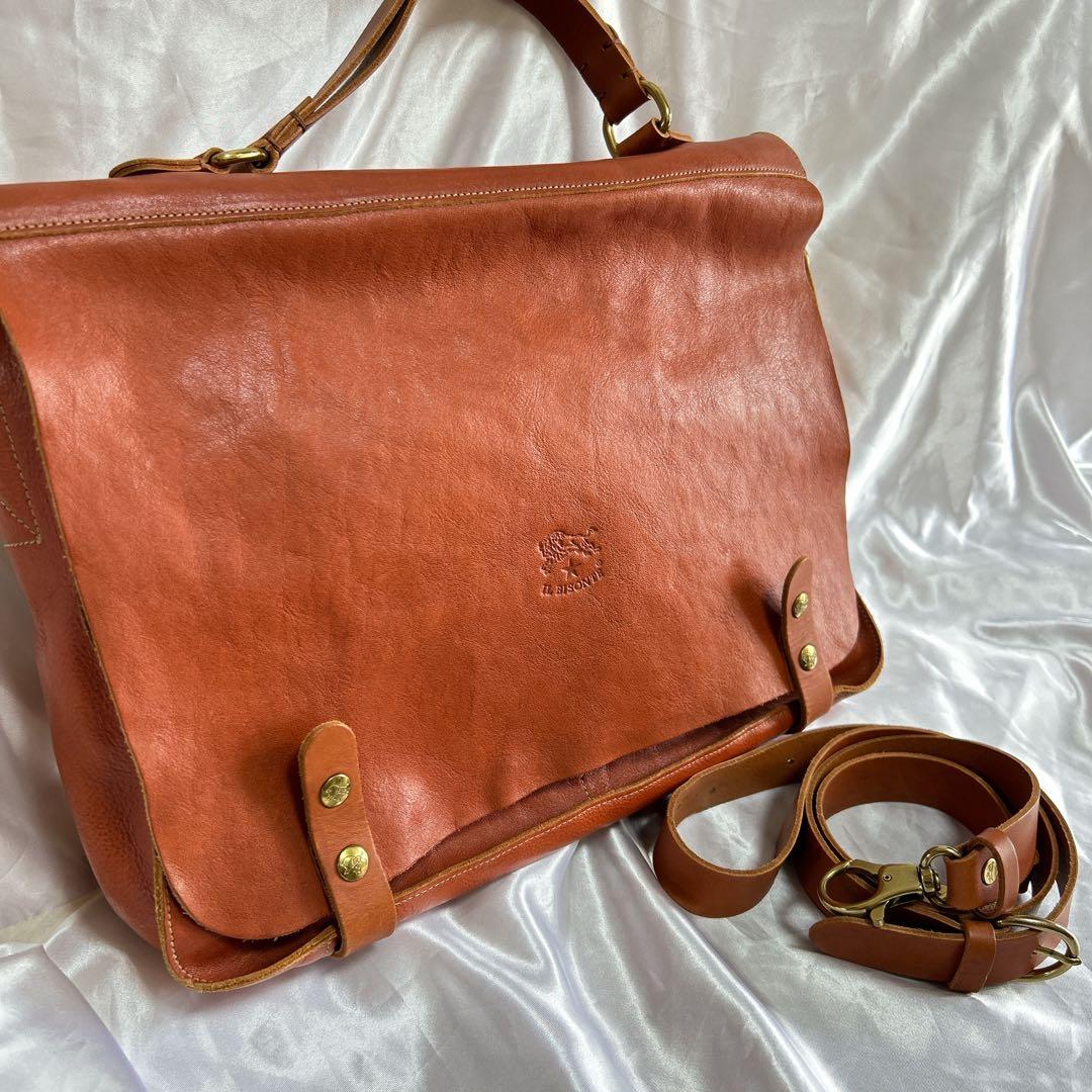 ILBISONTE イルビゾンテ ビジネス ショルダー バッグ レザー