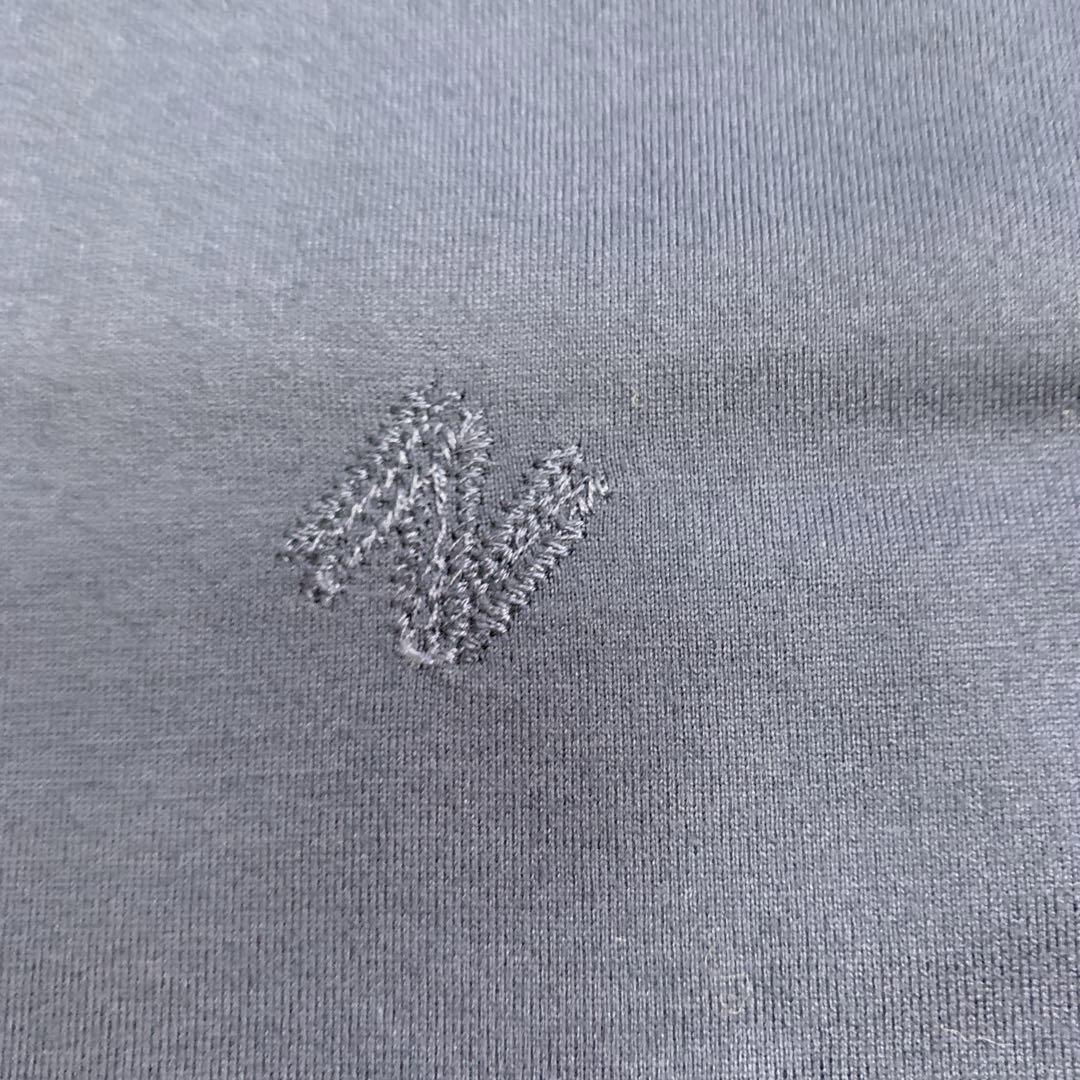 未使用タグ付け　マドモアゼルノンノン　半袖カットソー　 M 紺　ロゴ刺繍　綿 未使用タグ付け マドモアゼルノンノン 半袖カットソー M 紺 ロゴ