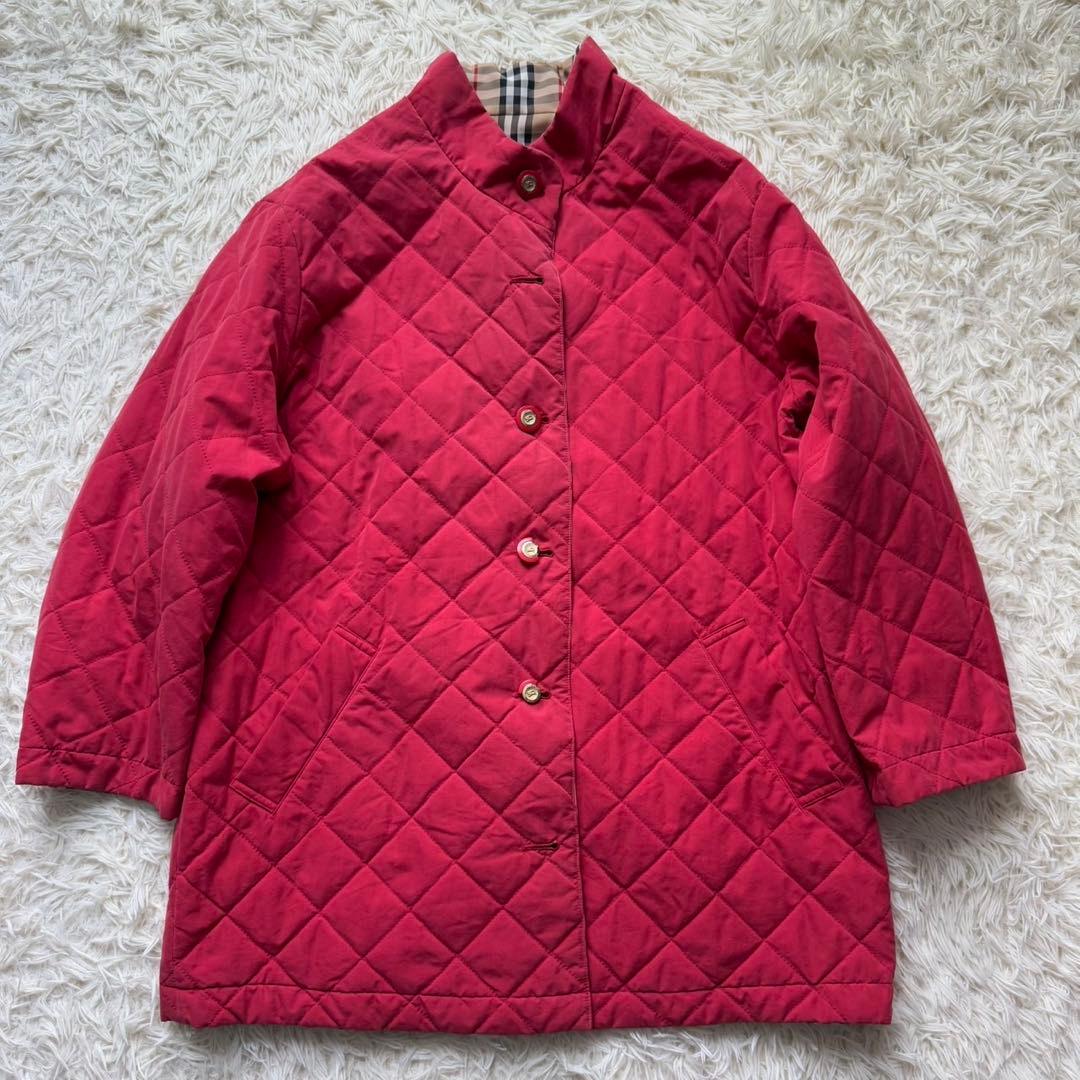 美品 バーバリー リバーシブル キルティングジャケット 金ボタン ノバチェック