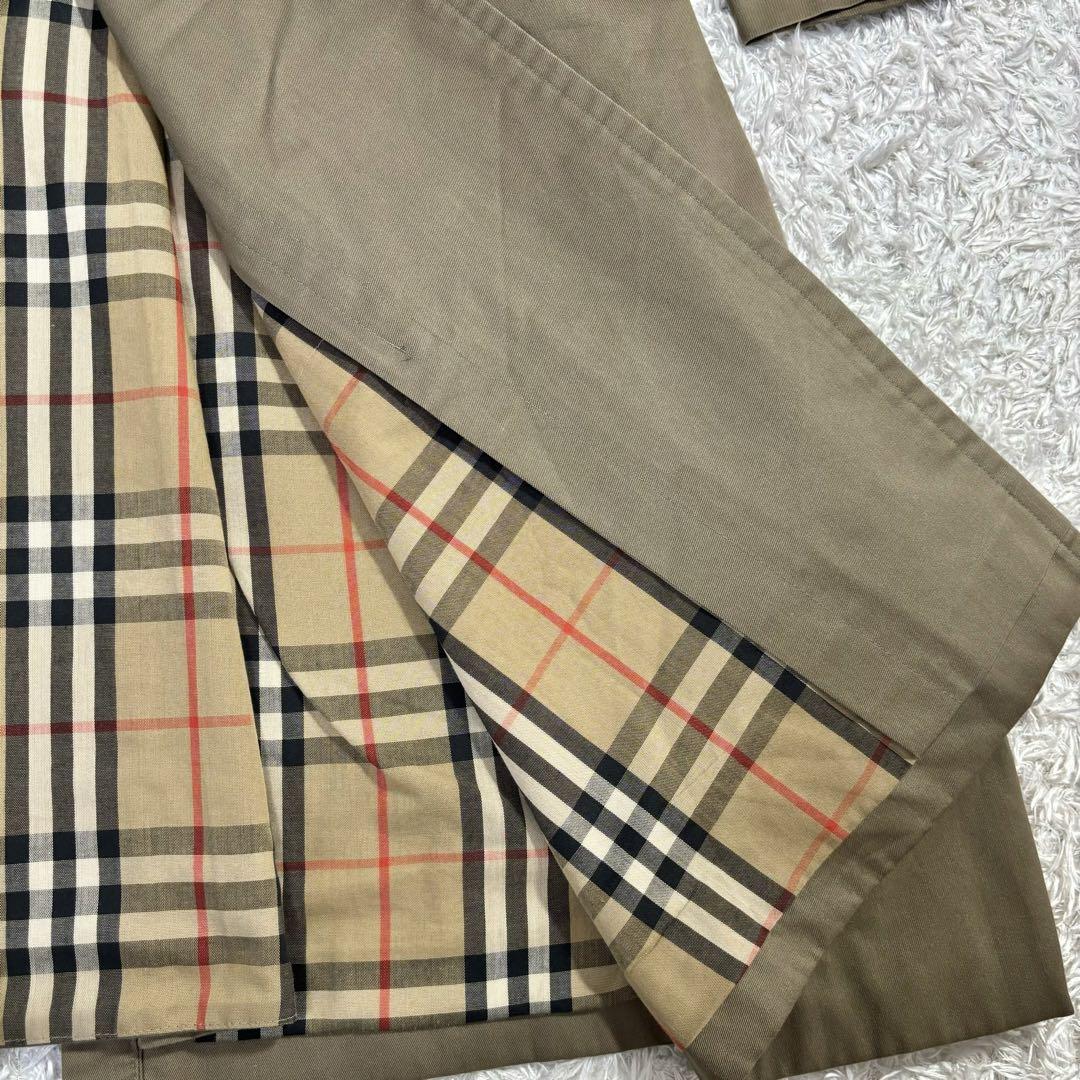 美品 バーバリー トレンチコート ノバチェック カーキ L